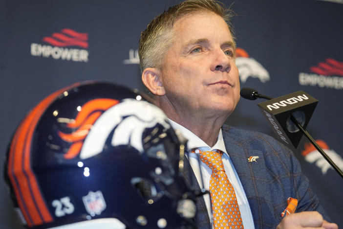Sean Payton is introduced as the new head coach of the Denver Broncos during a news conference this week.