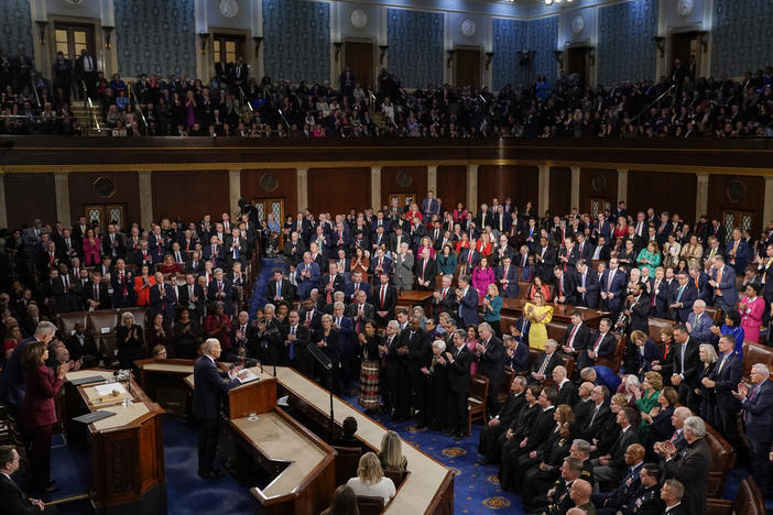 President Joe Biden delivers his State of the Union speech to a joint session of Congress, at the Capitol in Washington, Tuesday, Feb. 7, 2023