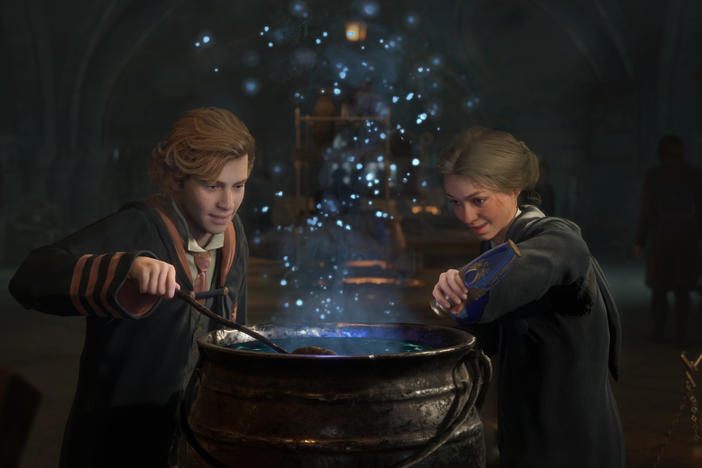 Potions, spells, and all manner of magical mischief await in <em>Hogwarts Legacy.</em>