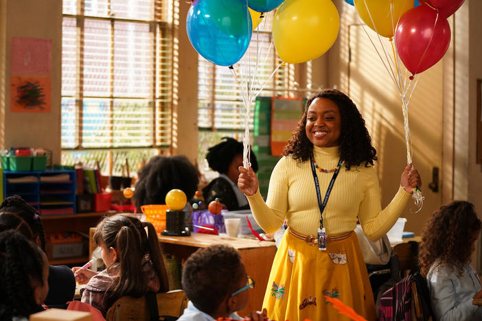 Quinta Brunson plays Janine, <em>Abbott Elementary</em>'s plucky protagonist who will stop at nothing to get her students what they need. Brunson, a Philadelphia native, is also the show's creator.