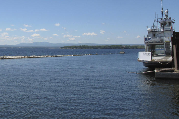 This Friday, June, 15, 2018 photo shows Lake Champlain from the ferry landing in Grand Isle, Vt.