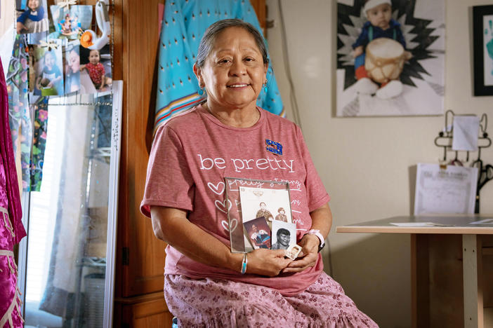 Navajo citizen Lorenda Long, who attended a federal boarding school as a young girl, is a supporter of students at Riverside Indian School today.