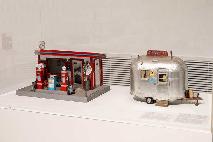 Two of artist Dean Gillespie's miniatures in the traveling visual arts exhibition <em>Marking Time</em>, which examines mass incarceration.