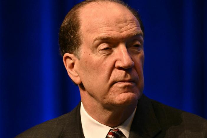 David Malpass, pictured in 2022, is stepping down as president of the World Bank before his term ends.