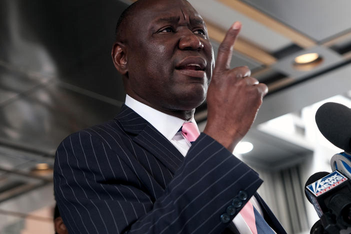 Ben Crump speaks at a news conference in April in New York City. On Monday, the civil rights attorney called on the Justice Department to launch an investigation into inmate deaths at the Harris County Jail in Houston.