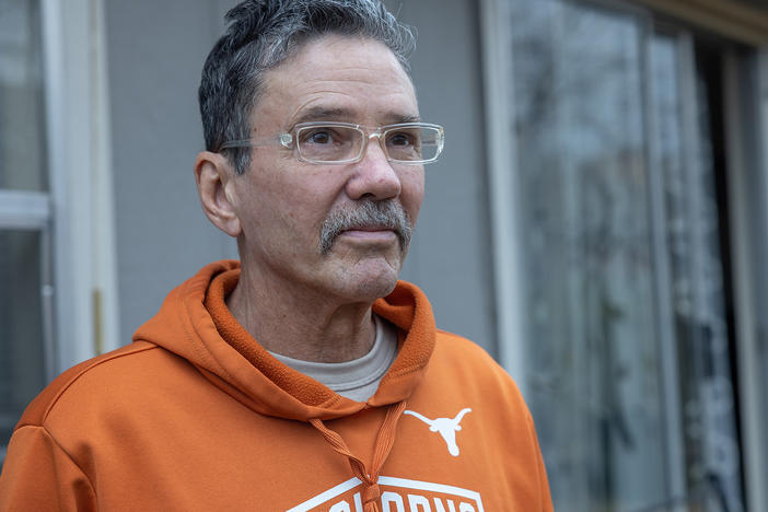 Jimmy Dee Stout outside his brother's home in Round Rock, Texas. Stout had served about half of his 15-year sentence for a drug conviction when he was diagnosed with stage 4 lung cancer last year.