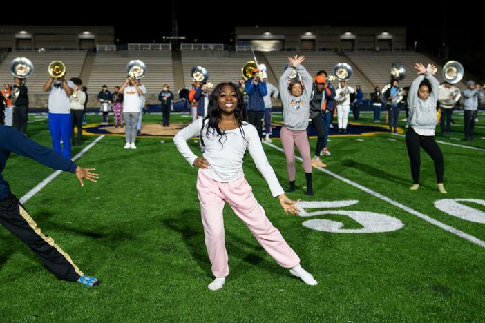 Morgan State's dance team practices before heading to Alabama for the Battle of the Bands.