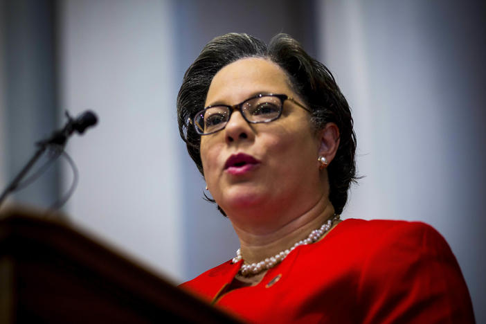 Virginia state Sen. Jennifer McClellan speaks in Richmond, Va., in this file photo from Jan. 13.