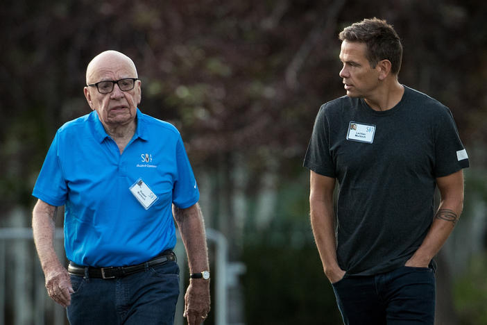 In a $1.6 billion defamation suit, Dominion Voting Systems argues that Fox Corp. bosses Rupert Murdoch (left) and Lachlan Murdoch (right) were deeply involved in shaping editorial decisions at Fox News.