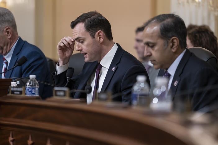 Rep. Mike Gallagher, R-Wis., center, and Rep. Raja Krishnamoorthi, D-Ill., right, are leading the newly-formed House Select Committee on the Strategic Competition Between the United States and the Chinese Communist Party.