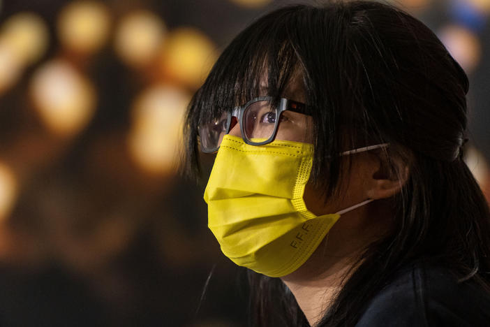 Hong Kong Alliance in Support of Patriotic Democratic Movements of China Vice Chairwoman Chow Hang-tung speaks during a press conference on Sept. 5, 2021 in Hong Kong.