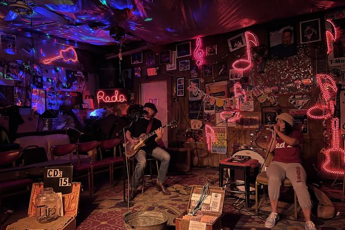 A show at Red's, a juke joint in Clarksdale, Miss., where it's advertised that you can see live blues seven nights a week.