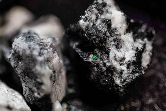 Rocks retrieved from a mine in Muzo, Colombia, show some of what makes the country the biggest producer of high-value emeralds.