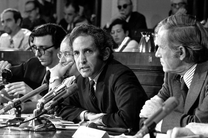In this July 28, 1971 file photo, Daniel Ellsberg, former Defense Department researcher who leaked top-secret Pentagon papers to the press, speaks to an unofficial House panel investigating the significance of the war documents.