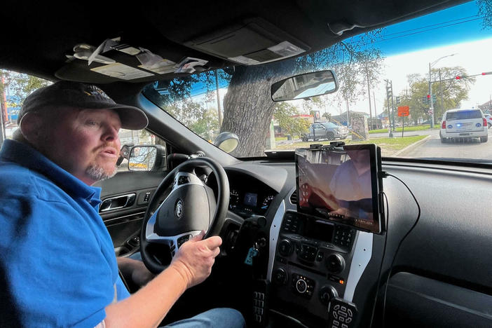 Daryl Odom, a civilian agent for On Scene Services, a private contractor that responds to noninjury car wrecks in order to free up New Orleans police for other duties.