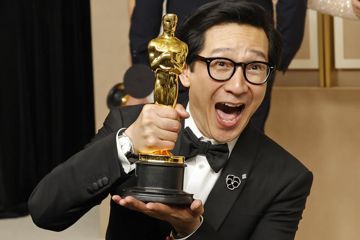 Ke Huy Quan, winner of the best supporting actor award for <em>Everything Everywhere All at Once.</em>