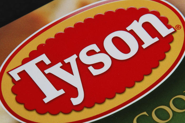 A Tyson food product is seen in Montpelier, Vt., on Nov. 18, 2011. Tyson Foods says the company is closing two facilities that employ more than 1,600 people in an effort to streamline its U.S. poultry business.