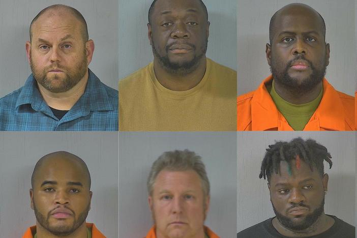 Charged with second-degree murder in the death of Irvo Noel Otieno were: <strong>(top row, from left)</strong> Henrico County Sheriff's Deputies Bradley Disse, Brandon Rodgers, Dwayne Bramble, Tabitha Levere, Jermaine Branch <strong>(bottom row, from left)</strong>, Kaiyell Sanders and Randy Boyer, Central State Hospital workers Darian Blackwell, Sadarius Williams and Wavie Jones.