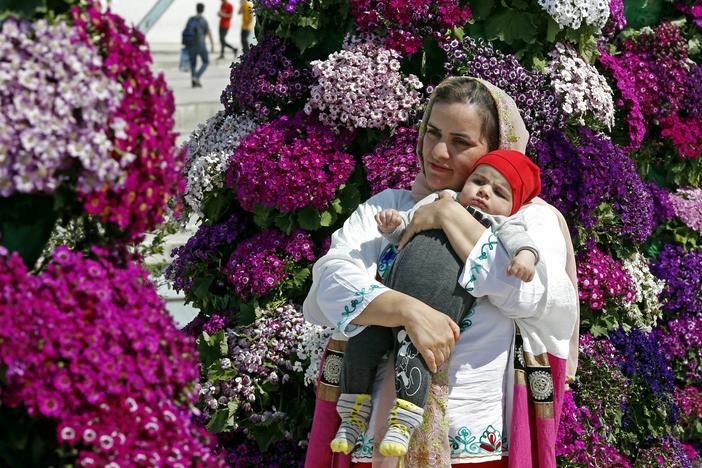 People gather in Tehran's Azadi Square on March 20, 2023 to celebrate Nowruz, the Persian New Year.