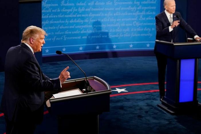 Joe Biden and Donald Trump, seen here during a presidential debate in Cleveland in 2020, are on the same side of this Supreme Court argument involving congressional subpoenas.