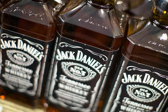 This is not a dog toy. The U.S. Supreme Court is hearing arguments in a case Wednesday pitting the whiskey giant with a dog toy maker who parodies the brand.