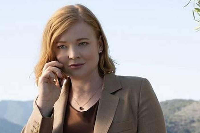 <em>Succession</em> has always been a sharply written show, but there is a delicious restraint in this final season that feels new. Above, Sarah Snook as Siobhan "Shiv" Roy.