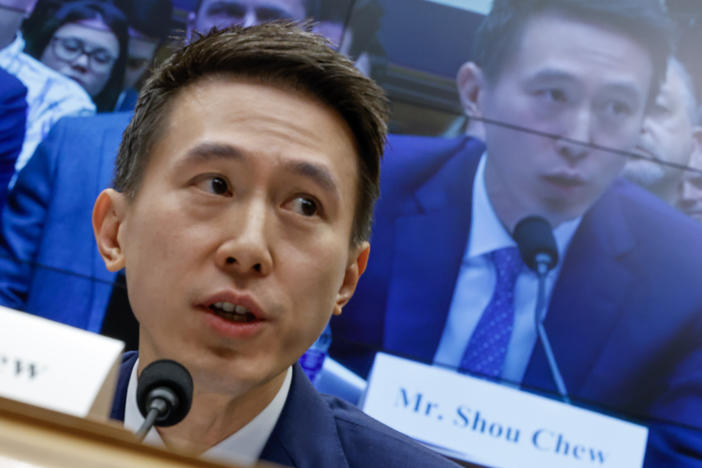 TikTok CEO Shou Zi Chew testifies before the House Energy and Commerce Committee on Capitol Hill on March 23, 2023. The hearing was a rare opportunity for lawmakers to question the leader of the short-form social media video app about the company's relationship with its Chinese owner, ByteDance, and how they handle users' sensitive personal data.