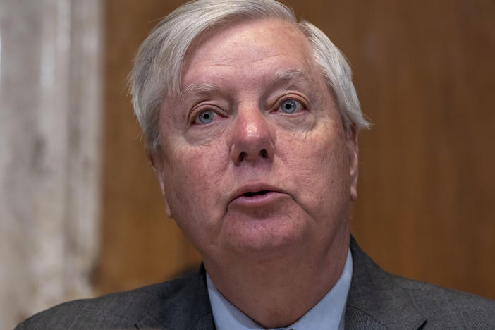 Sen. Lindsey Graham, R-S.C., speaks during a hearing of the Senate Appropriations Subcommittee on State, Foreign Operations, and Related Programs to examine proposed budget estimates and justification for fiscal year 2024 for the Department of State with Secretary of State Antony Blinken, Wednesday, March 22, 2023, on Capitol Hill in Washington.