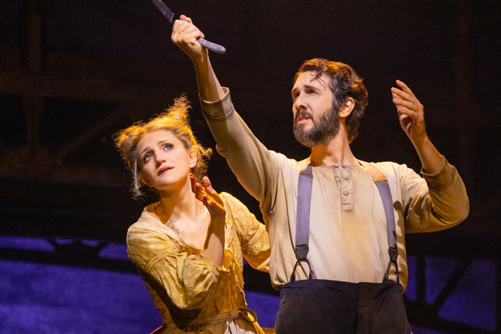 Annaleigh Ashford and Josh Groban in the 2023 Broadway production of<em> Sweeney Todd.</em>
