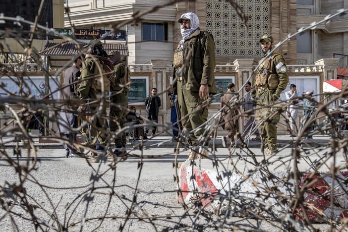 Taliban fighters stand guard in Kabul, Afghanistan earlier this year. Taliban forces allegedly detained an activist for girls' education on Monday.