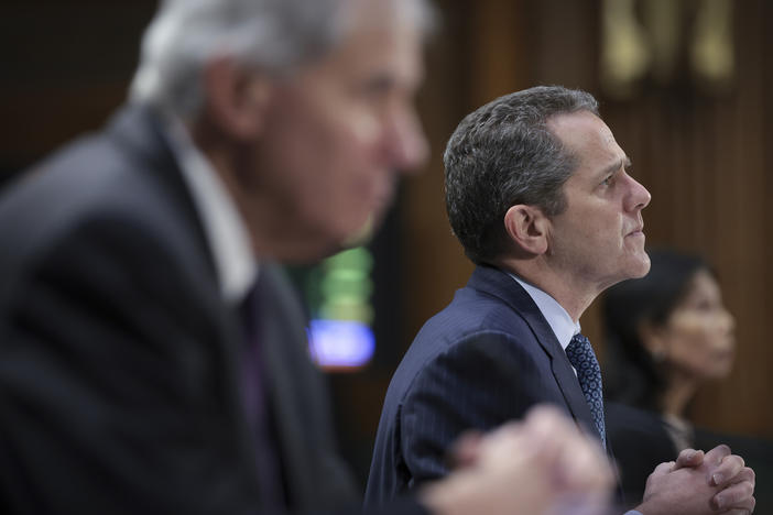 Federal Reserve Vice Chair for Supervision Michael S. Barr appears before the Senate Banking, Housing and Urban Affairs Committee in Washington, D.C., on March 28, 2023. The collapse of Silicon Valley Bank has sparked scrutiny from lawmakers who want to know what went wrong and whether regulators did enough to oversee the lender.