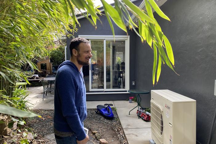 James Tucker got an efficient heat pump for his home near Oakland, Calif., last year. Now homeowners can get new credits for heat pumps from federal climate legislation.