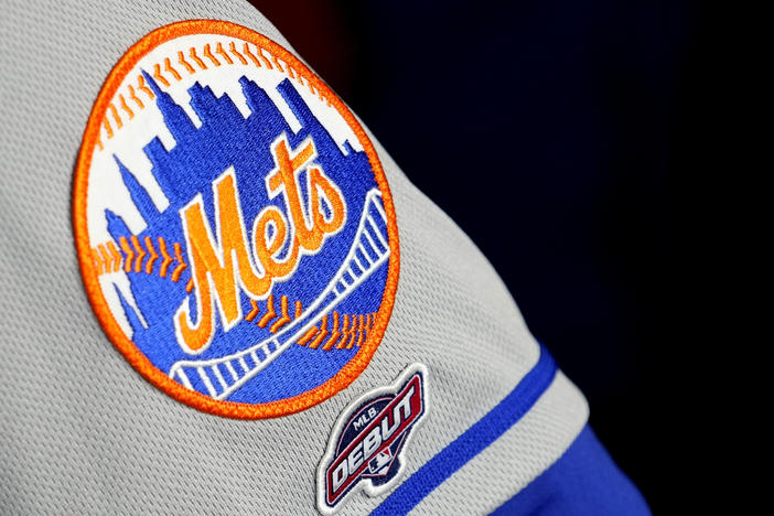 New York Mets' Kodai Senga of Japan wears a Debut patch on his uniform before an opening day baseball game against the Miami Marlins, Thursday, March 30, 2023, in Miami.