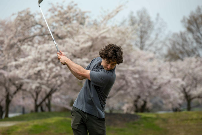 Matthew Lobel plays on the 13th hole at the East Potomac Golf Links in Washington, D.C., in March.
