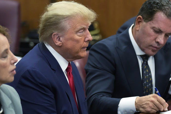 Former President Donald Trump is arraigned in New York on Tuesday over charges of falsifying business records with "intent to commit another crime and aid and conceal the commission thereof." The allegations stem from a scheme to silence an adult film star who said she was having an extramarital affair with Trump. Past presidents have also been accused of making hush money payments.