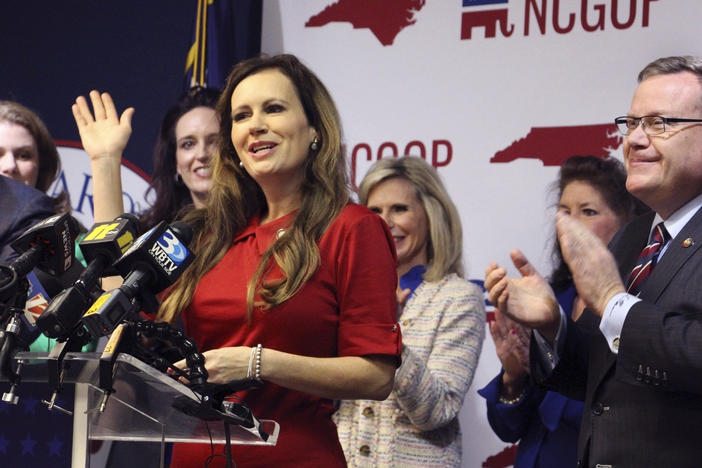 North Carolina state Rep. Tricia Cotham announces she is switching affiliation to the Republican Party at a news conference on Wednesday.