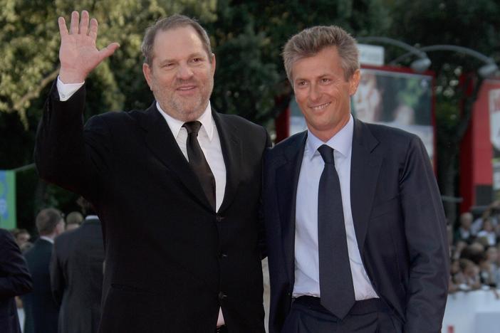 Harvey Weinstein and Fabrizio Lombardo at the 64th Venice Film Festival on Aug. 31, 2007, in Italy.