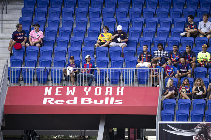 A view of the stands before a preseason friendly match between FC Barcelona and the New York Red Bulls at Red Bull Arena on July 30, 2022 in Harrison, New Jersey.