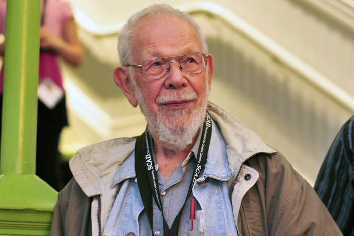 <em>Mad Magazine</em> cartoonist Al Jaffee attends an event to honor veteran contributors to the magazine at the Savannah College of Art and Design and the National Cartoonists Society on Oct. 11, 2011, in Savannah, Ga. Jaffee died Monday at the age of 102.