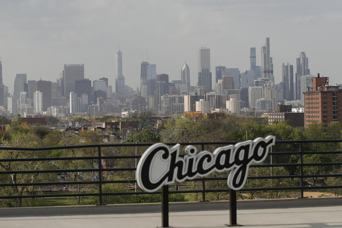 Chicago's skyline is seen from the Guaranteed Rate Field in 2021.