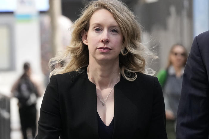 Former Theranos CEO Elizabeth Holmes leaves federal court in San Jose, Calif., Friday, March 17, 2023.