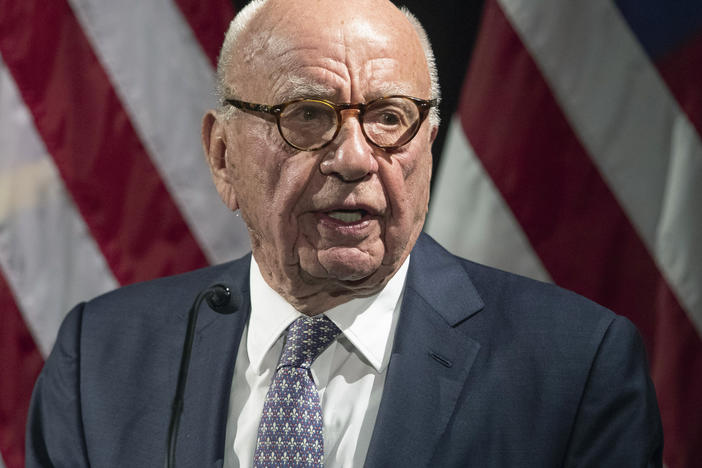 Rupert Murdoch introduces then-Secretary of State Mike Pompeo during the Herman Kahn Award Gala on Oct. 30, 2019, in New York. Attorneys defending Fox in a defamation case related to false claims about the 2020 election withheld critical information about the role company founder Murdoch played at Fox News, a revelation that angered the judge when it came up at a hearing Tuesday, April 11, 2023.
