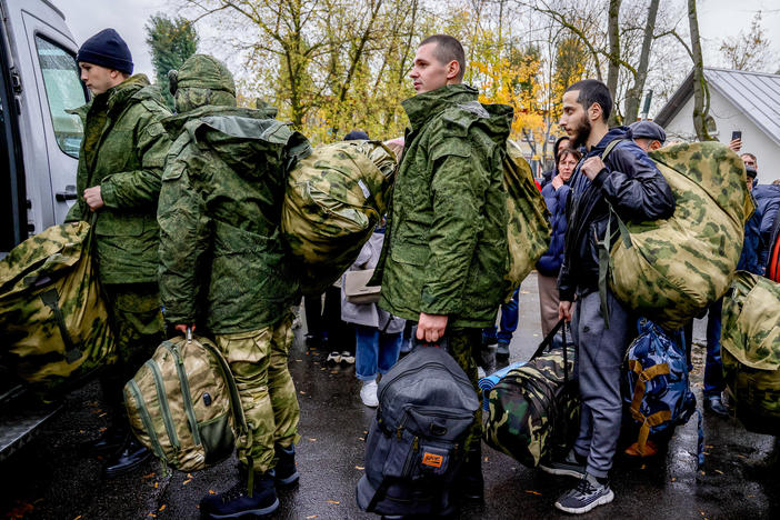 More than 200,000 people had reported to service as of this photo in October 2022 under Russia's mobilization. The defense minister instructed the military chiefs to provide the conscripts with the necessary clothing, arms and other equipment. But the public complained about a lack of provisions and training for recruits.