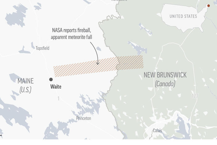 Rocks from a rare fireball have landed in an area across the Maine-Canada border, and a museum will pay people to find them.