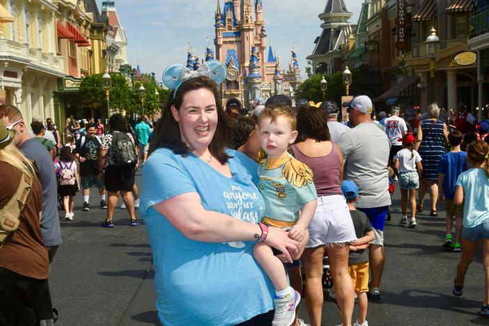 Maria Caprigno and her son, Harry, at Disney World.