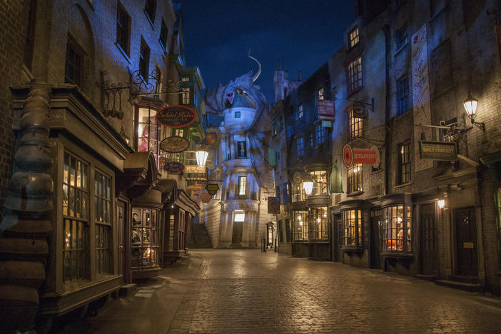 The Wizarding World of Harry Potter - Diagon Alley in the Universal Studios Florida theme park is pictured here in June 2014. This world will once again be brought to life on screen as a television series executive produced by author J.K. Rowling.