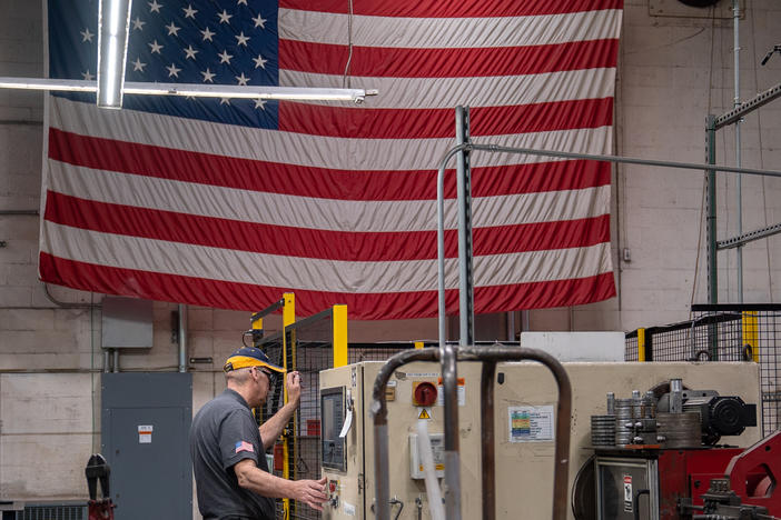 Marlin Steel Wire Products, a Baltimore-based maker of wire racks and baskets, seen here on March 22, 2023. The company saw a surge of demand during COVID-19, which snarled supply chains for competitors overseas.