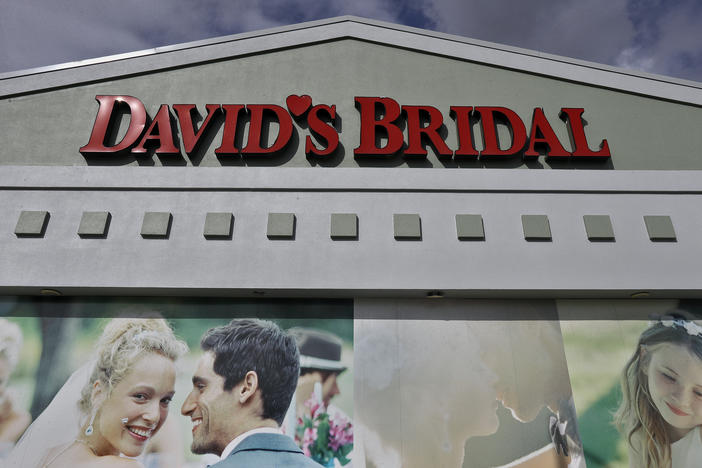 The David's Bridal shop is shown Nov. 19, 2018, in Tampa, Fla. David's Bridal filed for bankruptcy protection Monday, April 17, 2023 the second time that the firm has sought such protection in the last five years.