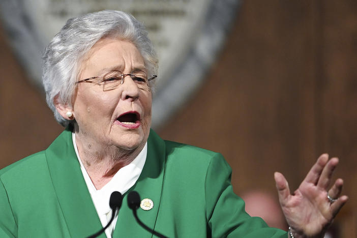 Alabama Gov. Kay Ivey delivers her State of the State address on March 7. On Friday, the governor announced she had replaced her director of early childhood education over the use of a teacher training book.