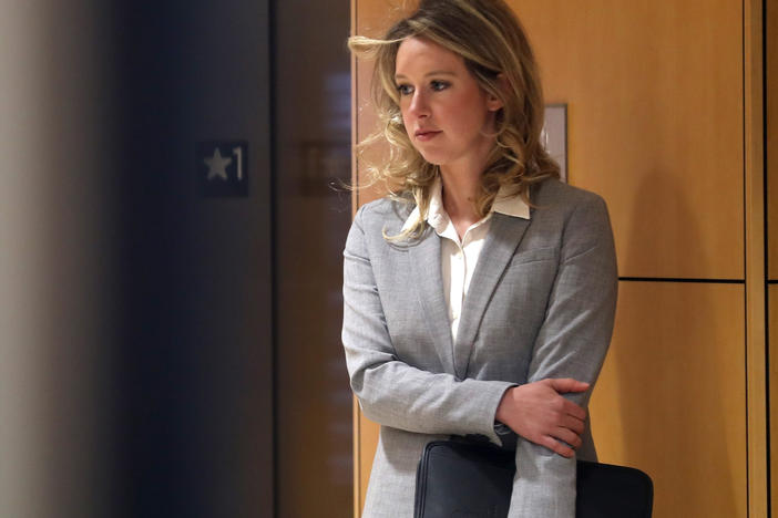 Theranos founder and former CEO Elizabeth Holmes arrives at the Robert F. Peckham U.S. Federal Court on June 28, 2019, in San Jose, Calif.